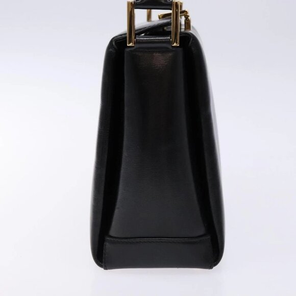 GUCCI Hand Bag Leather Black Gold - Picture 4 of 15